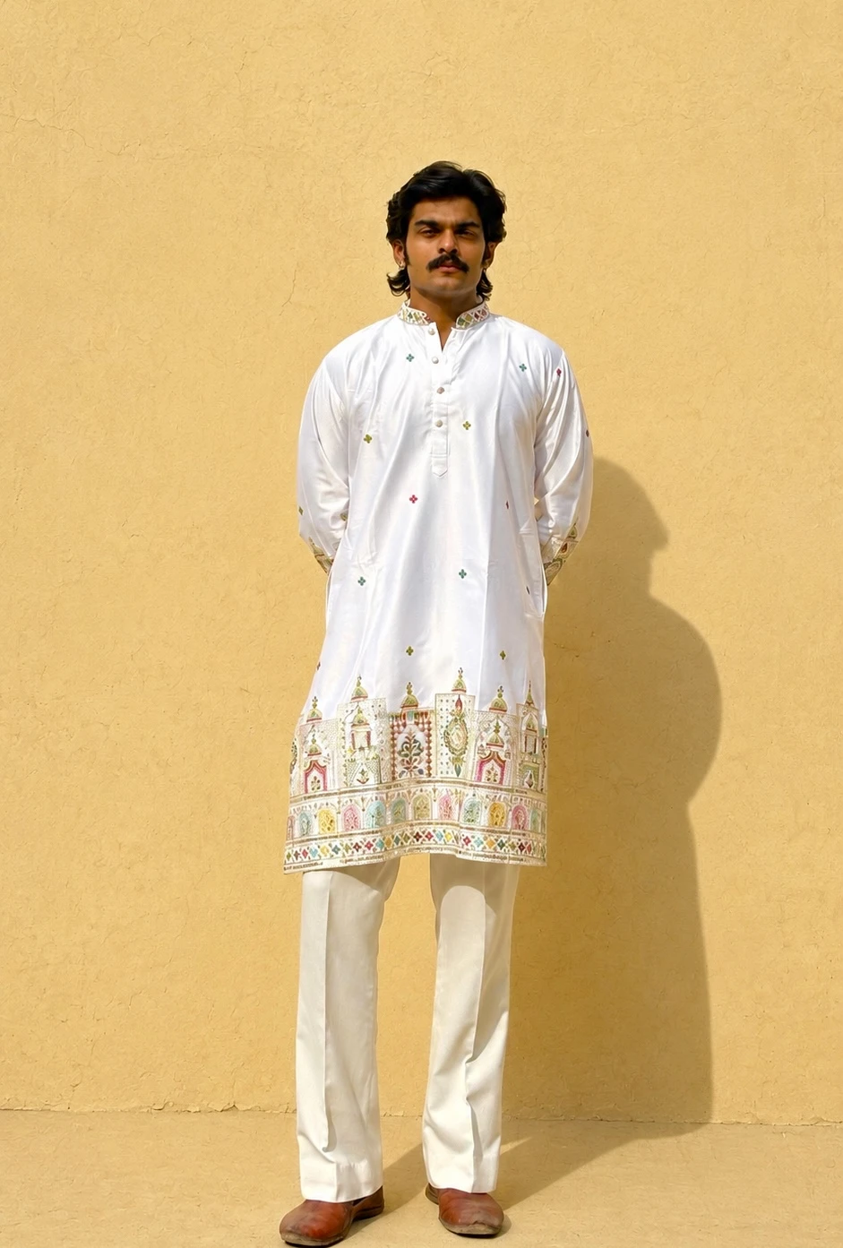 Ivory Sheher Naqsh Embroidered Kurta