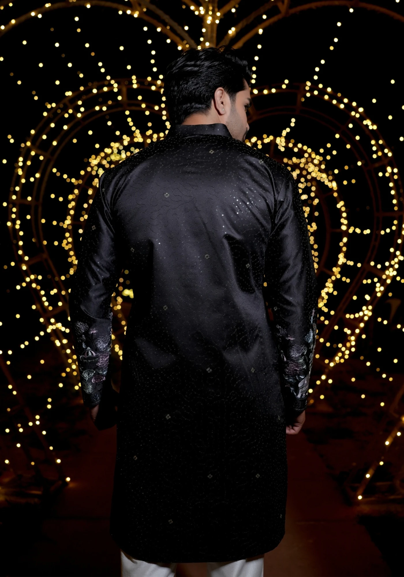 Black Gulnaar Gulbaagh Embroidered Kurta - view 3
