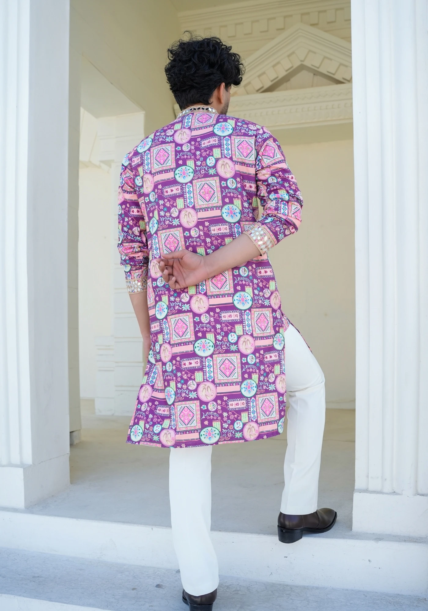 Orchid Purple Raang Katha Aaina Printed Kurta - view 3