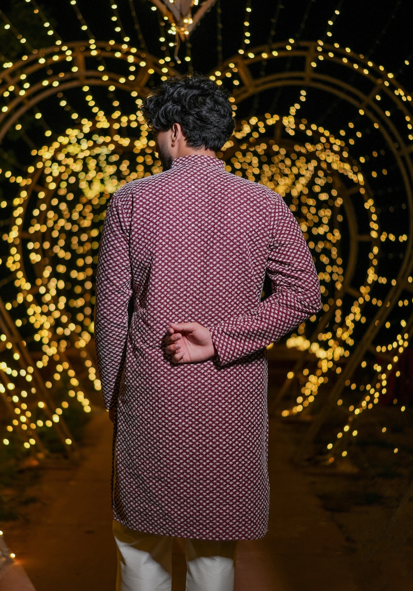 Maroon Gulzar Naqsh Embroidered Kurta - view 3