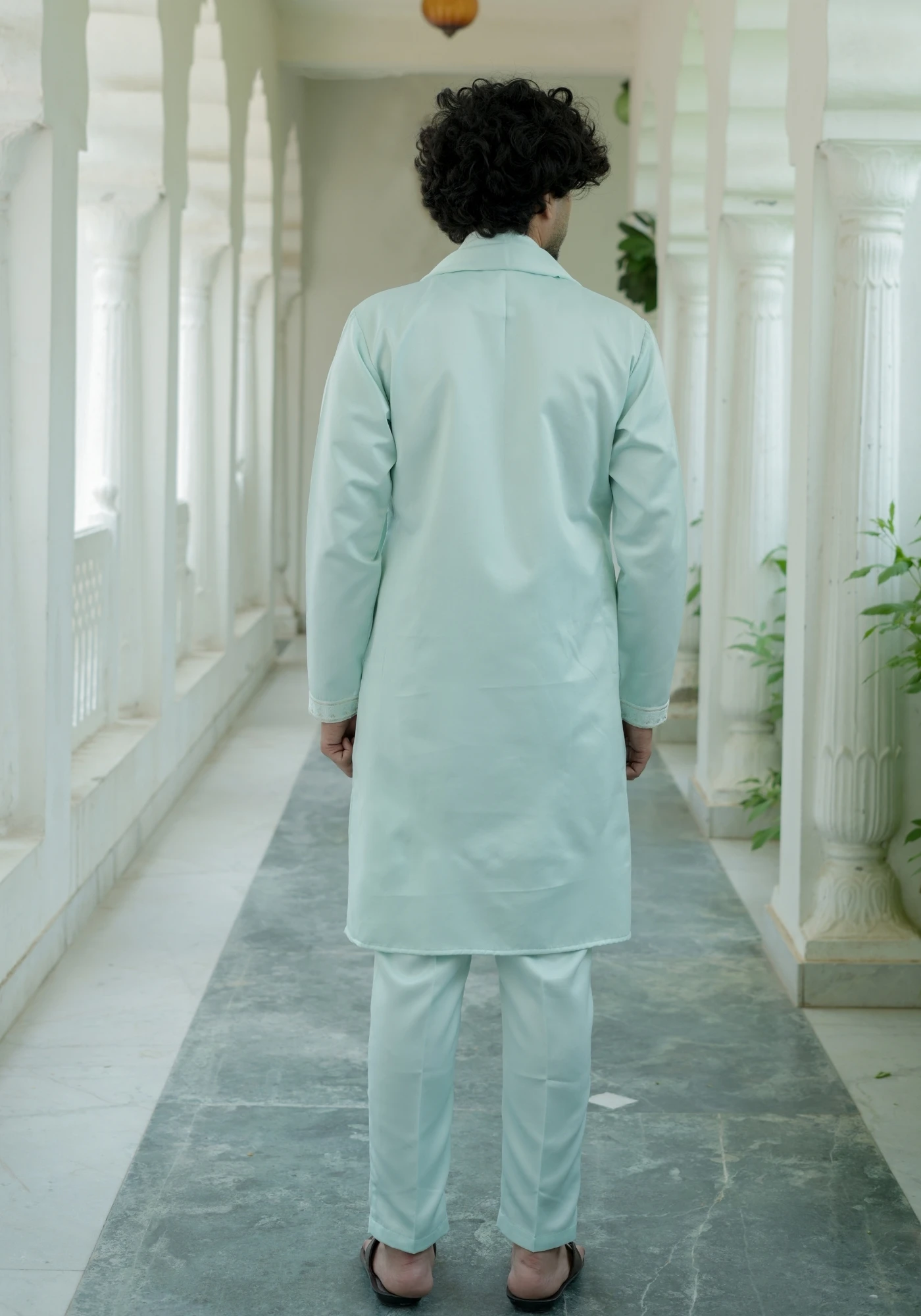 Sea Green Noorjaal Chandni Embroidered Kurta Pant with Dupatta - view 3