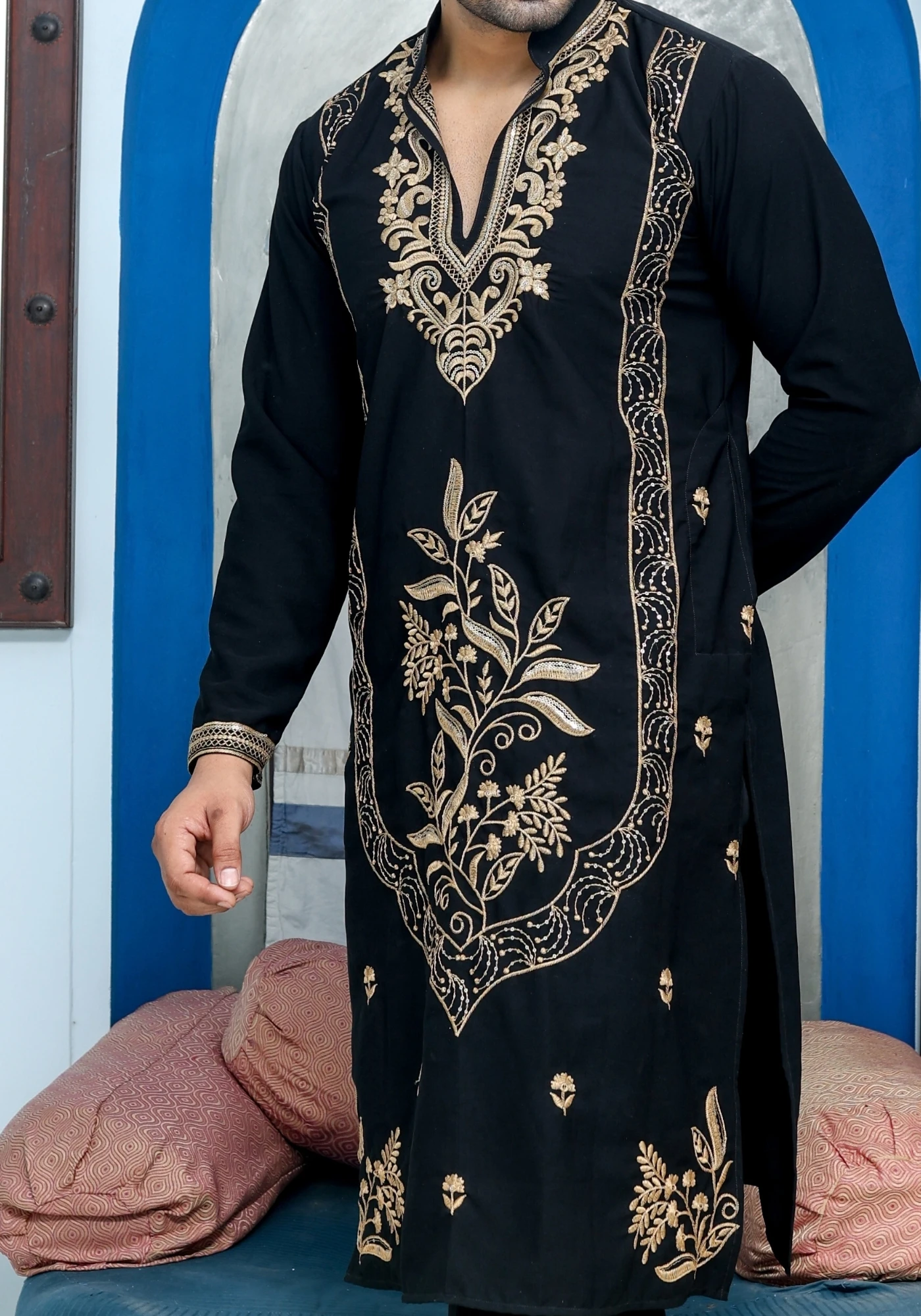 Black Gulnaar Gulkaar Embroidered Kurta - view 2