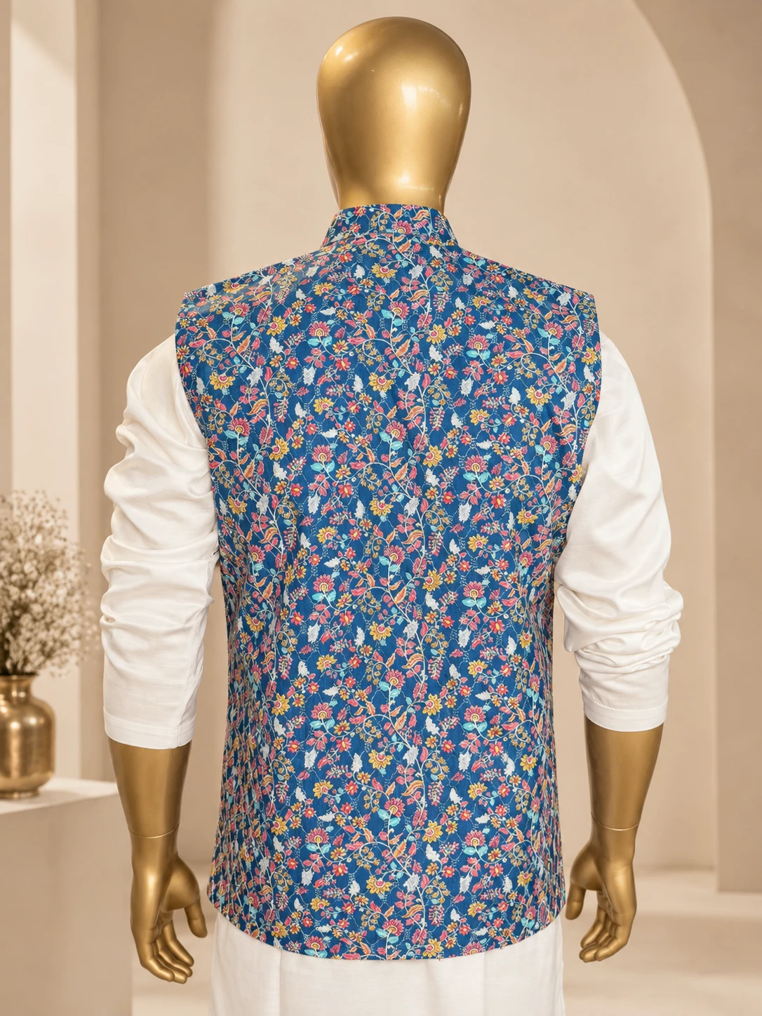 Royal Blue Riwaayat Sequin Embroidered Koti - view 4