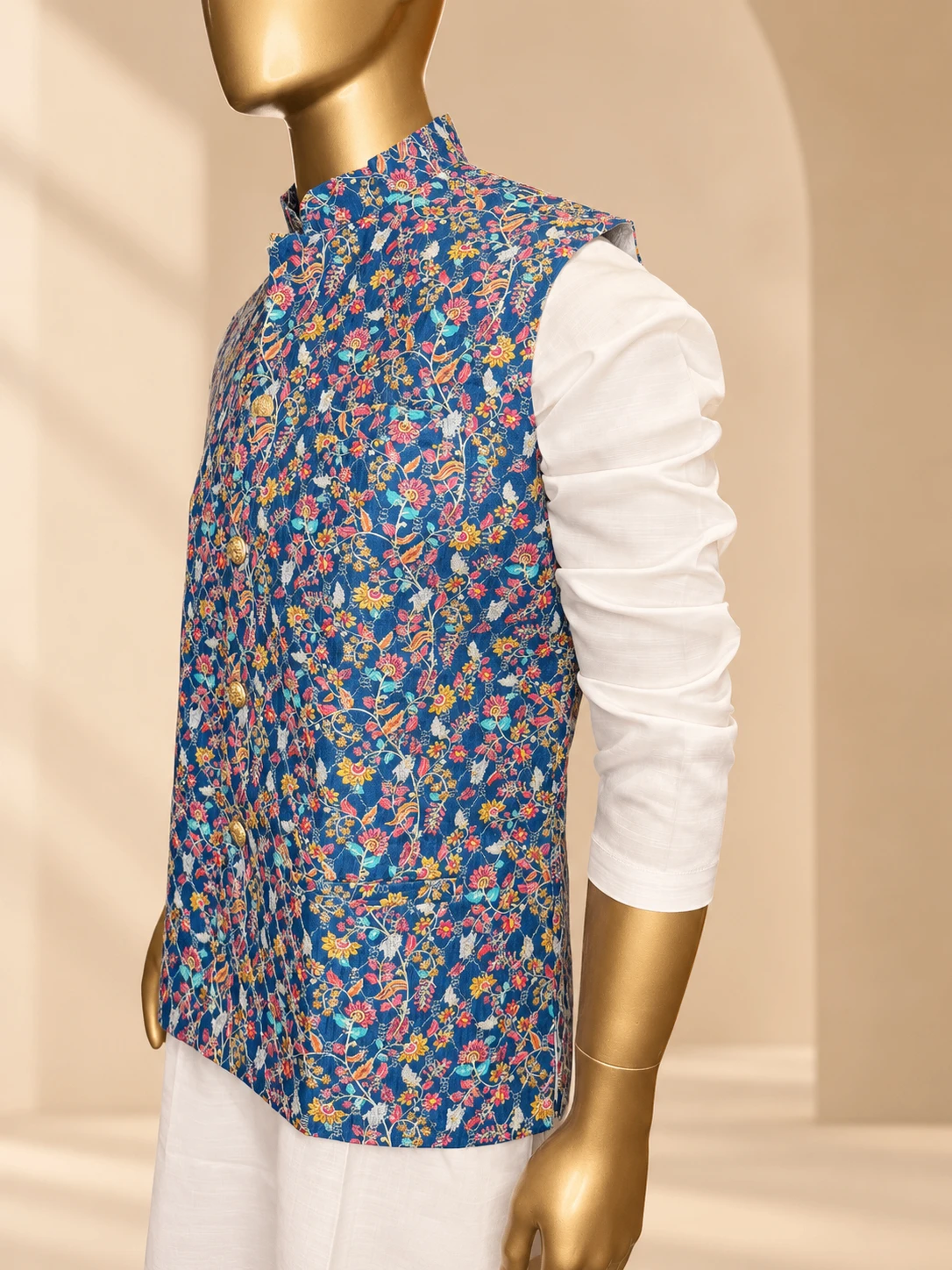 Royal Blue Riwaayat Sequin Embroidered Koti - view 3