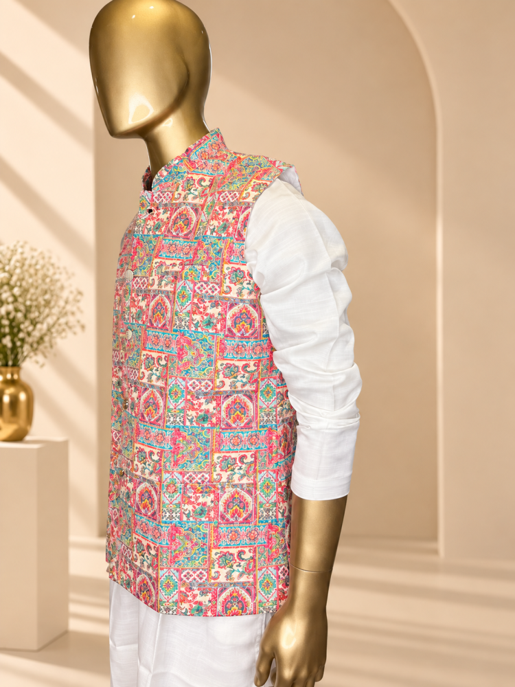 Blush Pink Riwaayat Sequin Embroidered Koti - view 2