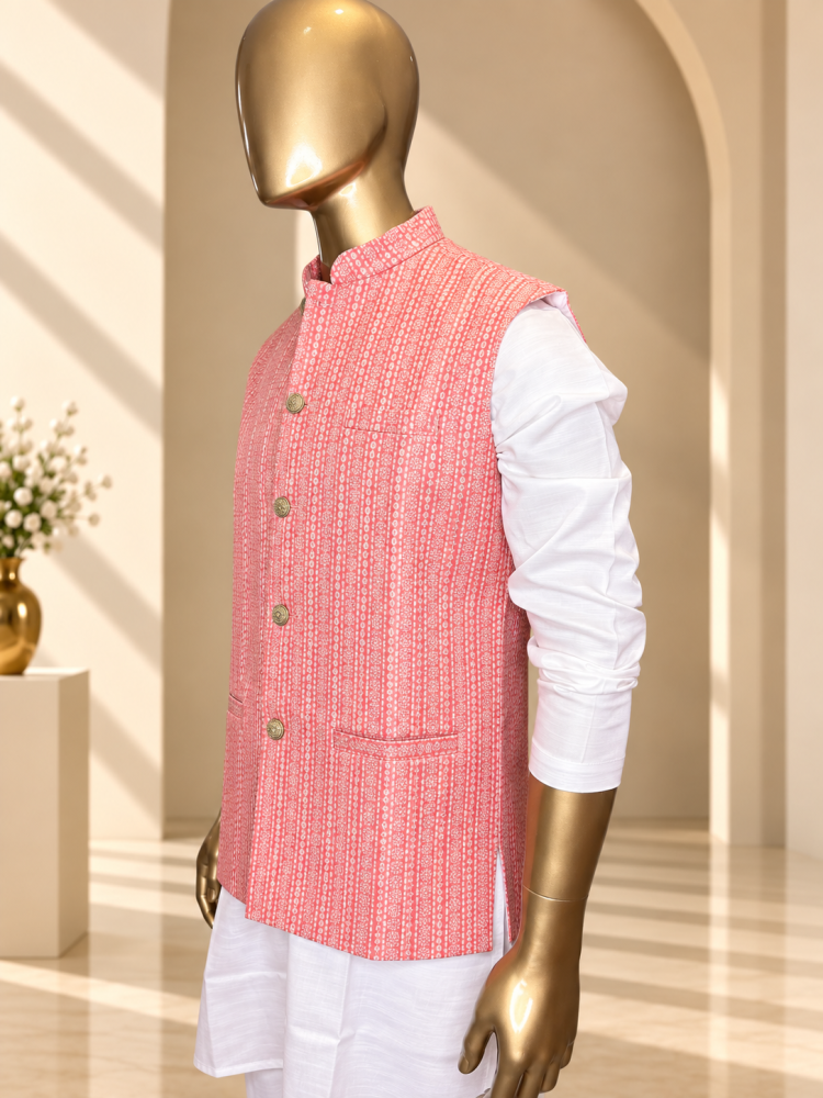 Pink Riwaayat Rekha Woven Koti - view 2