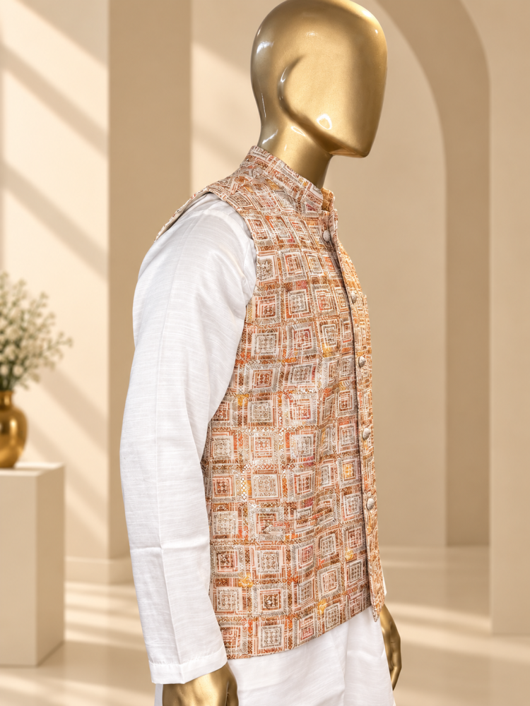 Blush Riwaayat Gulchowk Woven Koti - view 2