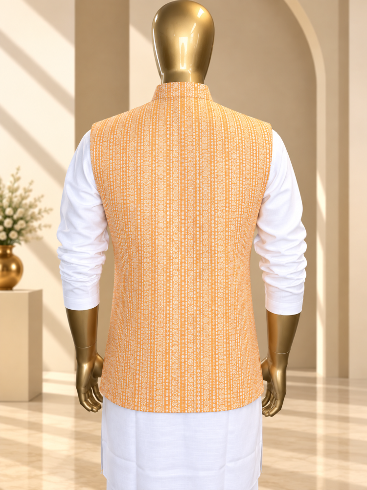 Peach Riwaayat Rekha Woven Koti - view 4