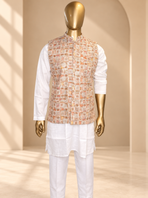 Blush Riwaayat Gulchowk Woven Koti