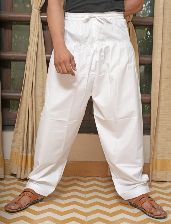 White Relaxed Fit Patiala Pant