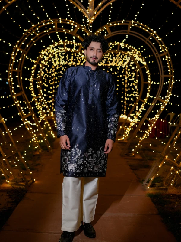 Blue Premium Party Wear Kurta