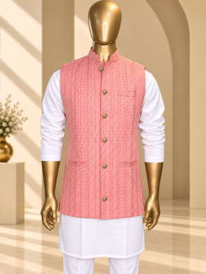 Pink Riwaayat Rekha Woven Koti - Pink