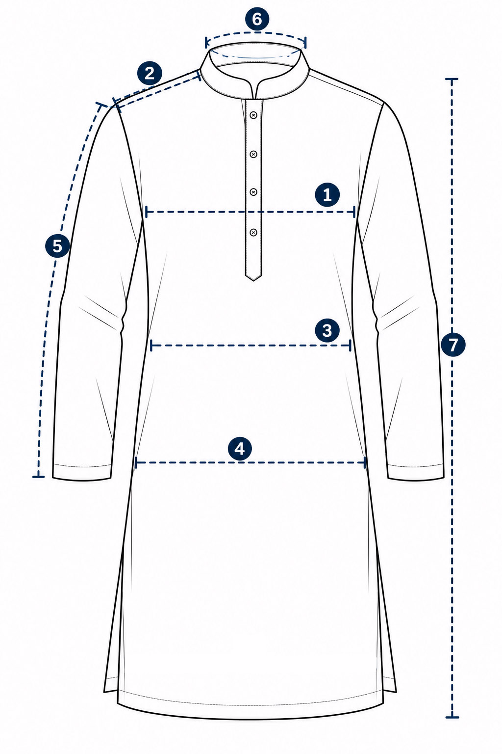 Kurta measurement guide